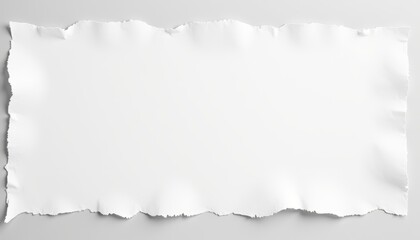 Fototapeta premium Blank white deckle edge paper, minimalist design, textured surface, artistic canvas