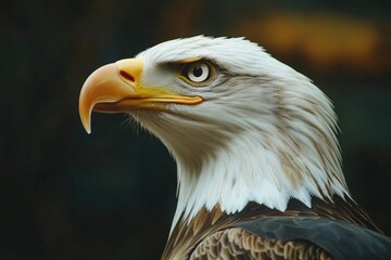 Obraz premium A detailed shot of a bird of prey's face and feathers
