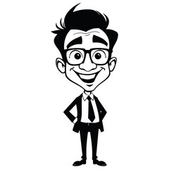 a business man funny character vector black color silhouette isolated white background