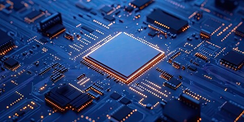 Deep Learning Processor, three dimensional rendering, and a portrayal of artificial intelligence showcase advanced technology in innovative ways, emphasizing AIs role in various applications.