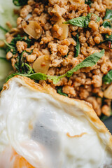 Close-up of phat karphrao on table