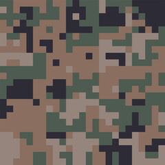 Army Seamless Camouflage, Modern Print Pattern That Was Used as the Default Camouflage Pattern Issued. Military Camouflage Clothing