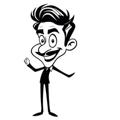 a business man funny character vector black color silhouette isolated white background