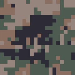 Army Seamless Camouflage, Modern Print Pattern That Was Used as the Default Camouflage Pattern Issued. Military Camouflage Jacket