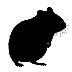 a hamster animal vector silhouette, isolated white background,