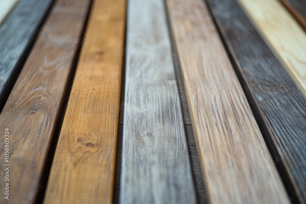 Poster a close-up shot of a wooden table featuring various colorful elements