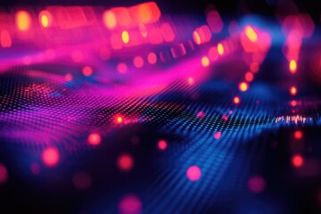 Close-up shot of a blurry background with lights, ideal for use in presentations or marketing materials