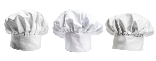 set of cook chef hat isolated transparent background