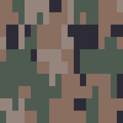 Camouflage Seamless Pattern. Trendy Style Camo, Repeat Print. Military Camouflage Clothing
