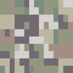 Camouflage Army Pattern Seamless Vector Background, Classic Khaki Texture, Forest Hunting Design. Military Camouflage Face Paint