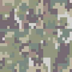 Camouflage Pattern Background Seamless Vector Illustration. Classic Clothing Style Masking Camo Repeat Print. Military Camouflage