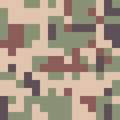 Camouflage Pattern Background Seamless Vector Illustration. Classic Clothing Style Masking Camo Repeat Print. Military Camouflage Suit