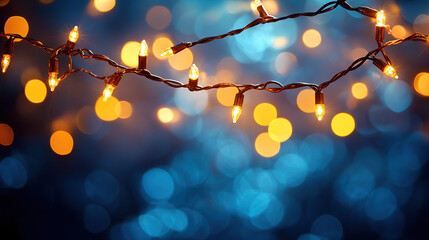 Cozy Christmas Lights with Golden Glow and Soft Bokeh
