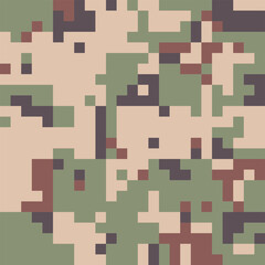Camouflage Pattern Background Seamless Vector Illustration. Classic Clothing Style Masking Camo Repeat Print. Military Camouflage Codycross