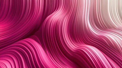 Obraz premium Vibrant pink background with diagonal lines forming abstract waves, leaving the center space open for text, perfect for a modern presentation