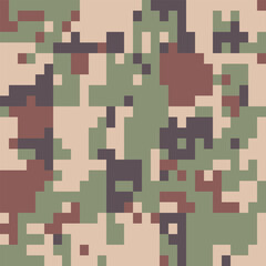 Desert Seamless Camo Graphic Print. Camouflage Seamless Pattern. Military Camouflage Pants