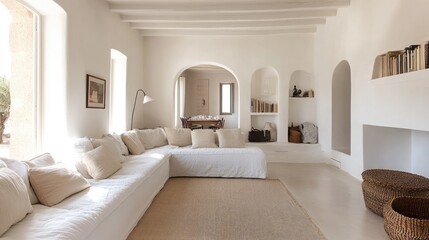 Cozy Minimalist Living Room with Warm Neutral Tones