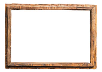 a wood photo frame isolated on transparent background