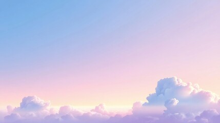 Render a sleek vector image of the early morning sky, with light blue and soft lavender hues blending together, setting a peaceful mood for the day ahead.
