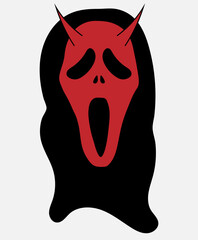 Scream, smile, vector illustration, vector icon, face, ghost, 10EPS