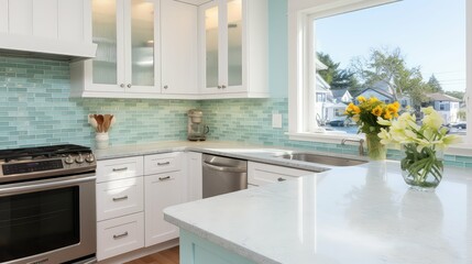 Fototapeta premium cabinets remodeled kitchen