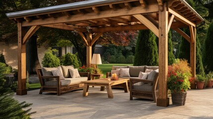 Fototapeta premium patio wood beams