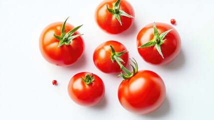 Close-up View of Ripe Tomatoes Arranged Together on a Light Background Generative AI
