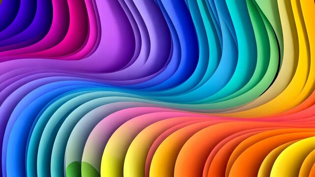 A colorful rainbow with a wave pattern