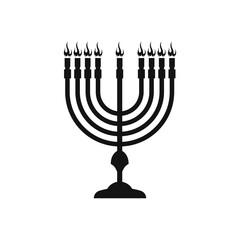 silhouette hanukkah logo in flat design decoration.hanukkah symbol illustration