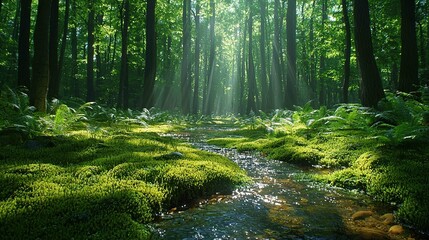 Obraz premium Enchanted forest grove landscape