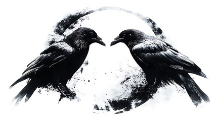 Fototapeta premium Hugin and Munin