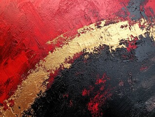 Close-up of red and gold painting