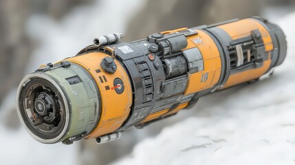 Futuristic Spaceship Design  Sci Fi Concept  Spacecraft  Orange  Black  Grey   3D Render