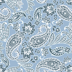 Seamless Paisley pattern in indian style. Floral vector illustration