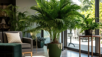 Fototapeta premium fronds green plant in pot