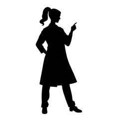 female doctor standing pose vector silhouette