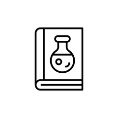 Potion book outline icons, minimalist vector illustration ,simple transparent graphic element .Isolated on white background