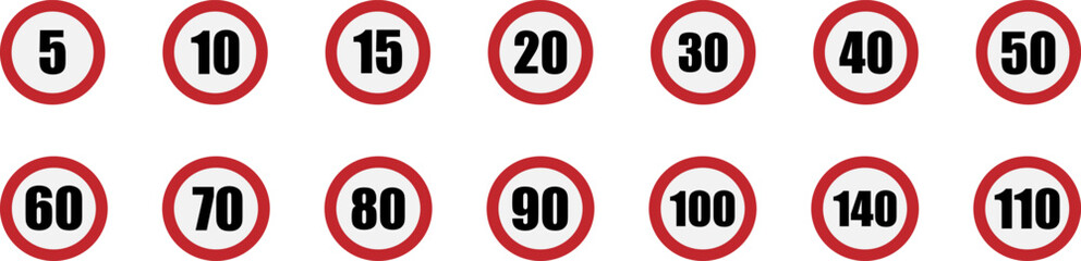 Road signs, limit, street, red, 10EPS, vector illustration