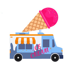 Ice cream truck, funny car, kids ice cream