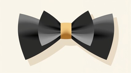 Elegant black and gold bow tie on a soft neutral background for formal occasions and classy attire