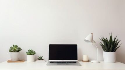 Fototapeta premium sleek desk overview