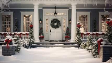 tree christmas house decorations