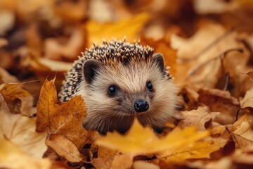 Fototapeta premium Hedge on leaf pile