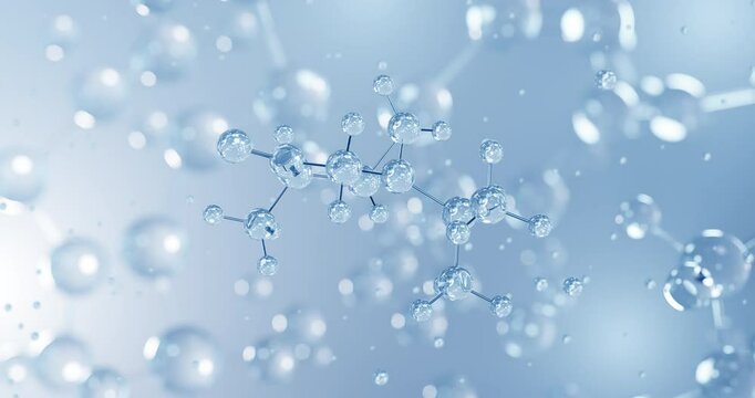 Thujone, rotating 3D model of ketone, seamless looped video