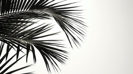 Obraz premium sky palm leaves black and white