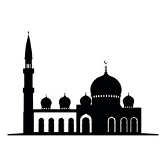 mosque logo art illustration vector silhouette isolated white background