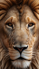 close up portrait of a lion