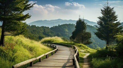 countryside wooden path