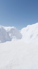 Obraz premium Minimalist Snow Mountain Landscape Winter Wonderland White Peaks Snowy Scene Dramatic