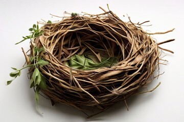  empty bird nest woven bird nest made of twigs and leaves